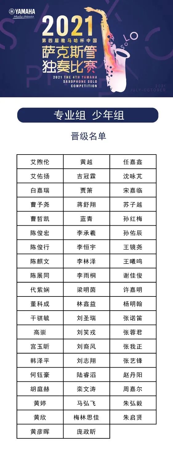 第四届“777盛世国际杯”（中国）萨克斯管独奏比赛——决赛名单公布，决赛报名通道开启！